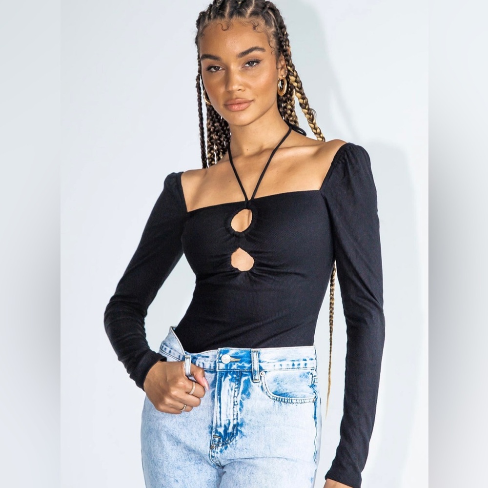 Princess Polly glow up bodysuit in black